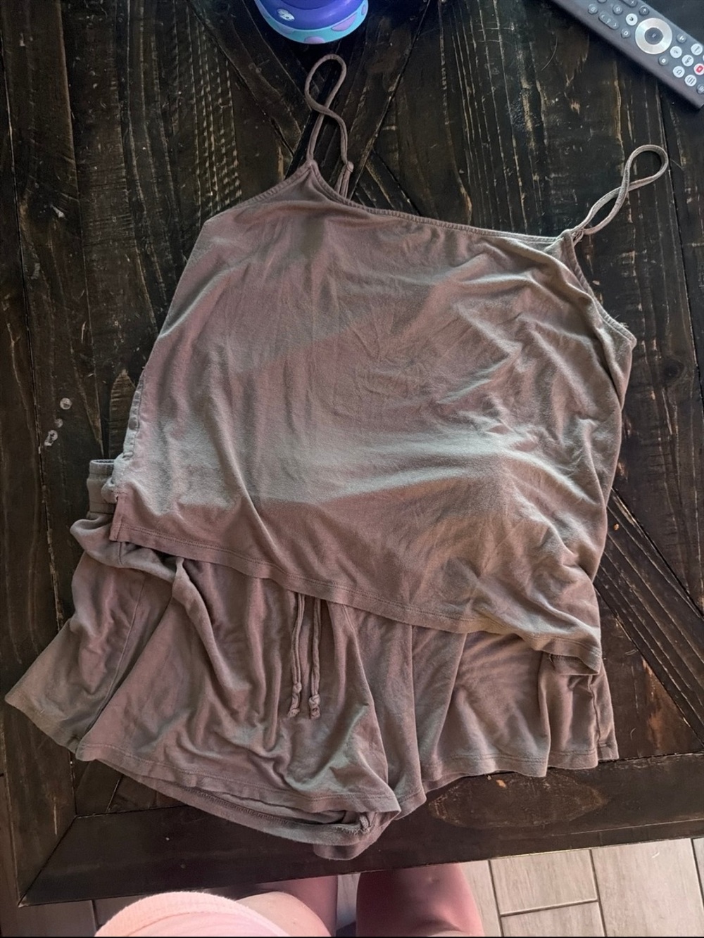 nuuds Taupe Spaghetti Strap pajama set